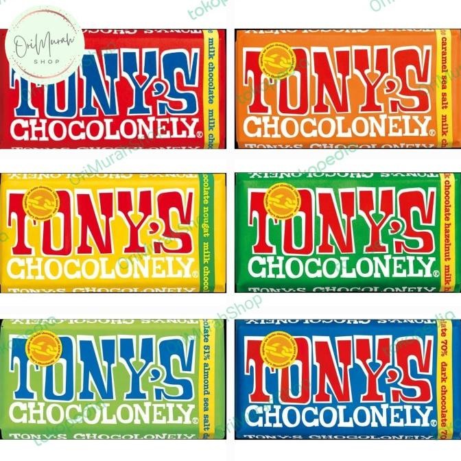 

coklat tony's tonys chocolonely caramel almond milk dark chocolate termurah