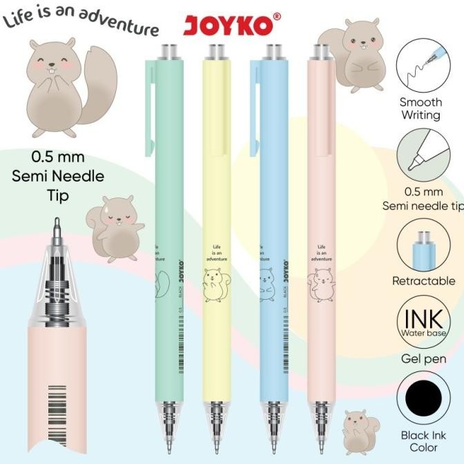 

Produk Baru!! Pen Gel JOYKO GP373 0.5mm PACK isi 12/Pulpen Gel Fancy Karakter GP-373