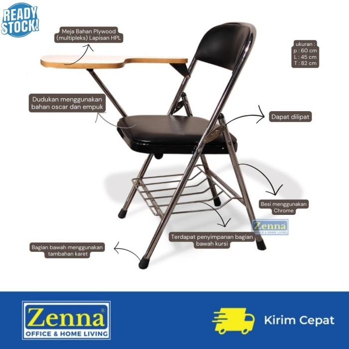 Zenna Kursi Kuliah / Kursi Lipat / Kursi Lipat Meja