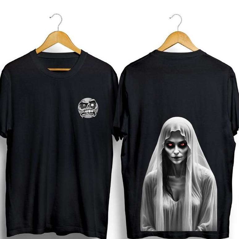 Promo Kaos Kunti Mata Merah Baju T-Shirt Distro Kuntilanak Cantik Pakaian Pria Wanita