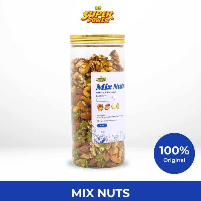

mixed roasted nuts 600g - walnut, almond, cashew, pumpkin seed /my super power termurah