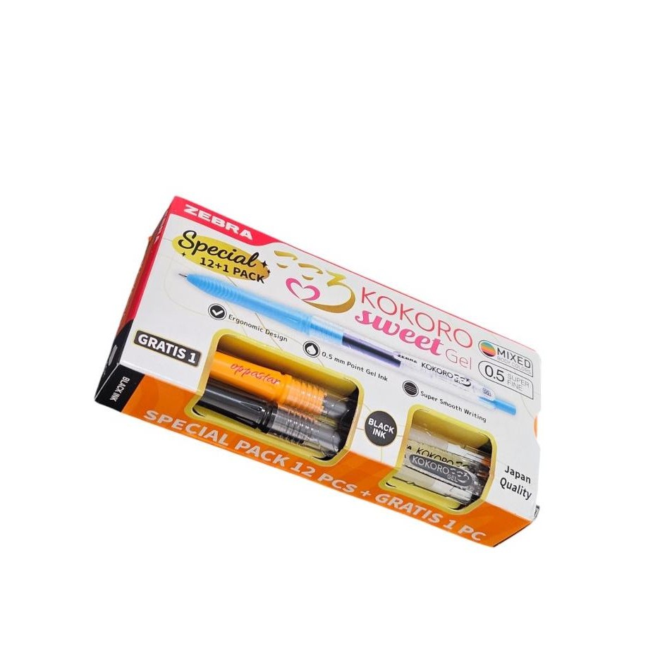 

Produk Baru!! Pen Pulpen Gel Kokoro Sweet Gel Tinta Hitam 0.5 Zebra 1 Box Isi 12 Pcs