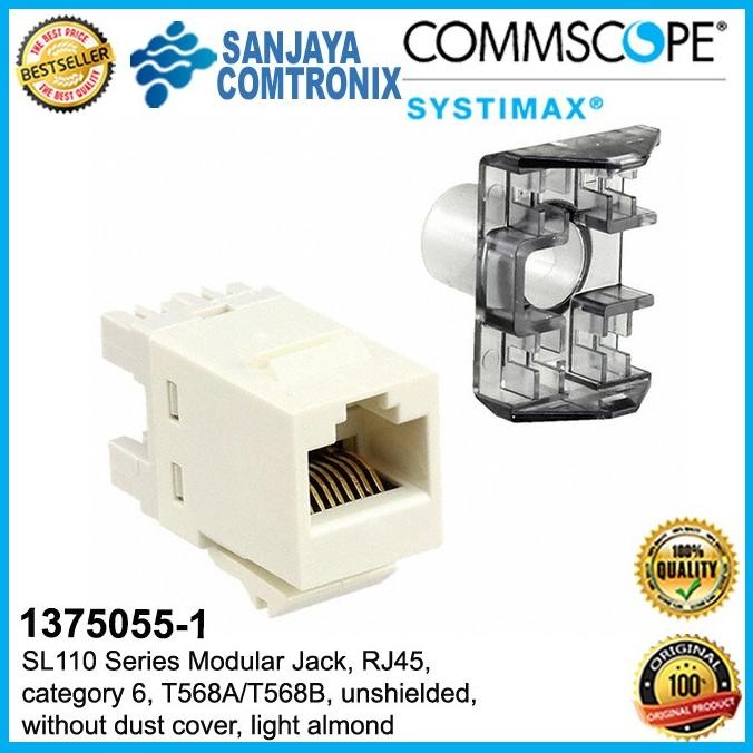 

commscope 1375055-1 modular jack sl110 series cat 6 almond termurah