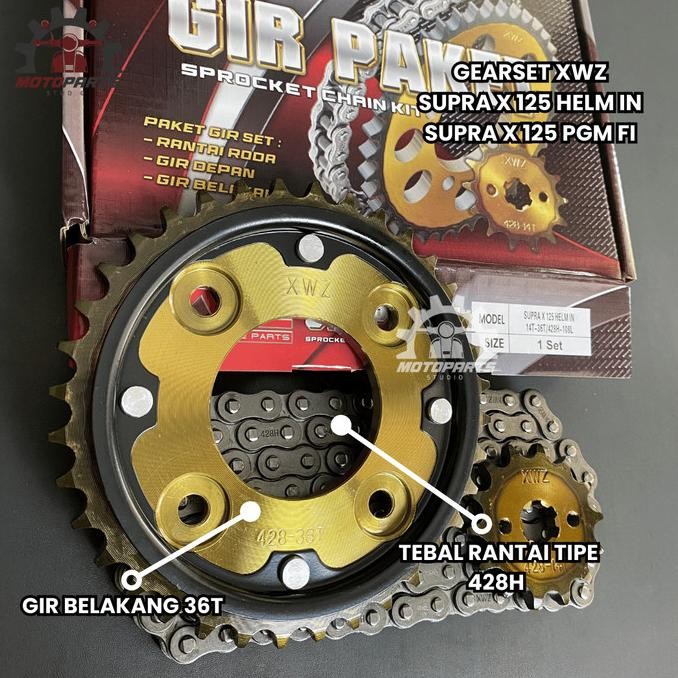 GEAR GIR SET GIR PAKET SUPRA X 125 HELM IN SUPRA X 125 INJEKSI 36T XWZ Terlaris
