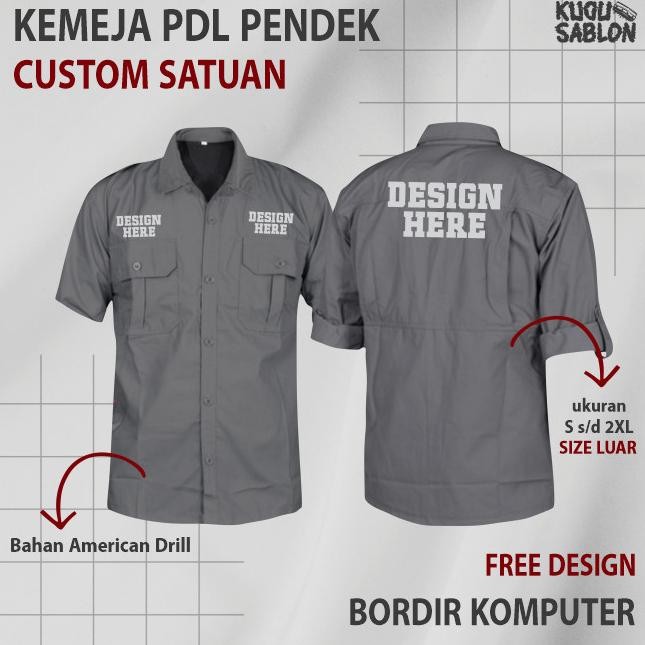 Kemeja Pdl Lengan Pendek Custom Bordir Satuan Design Suka Suka