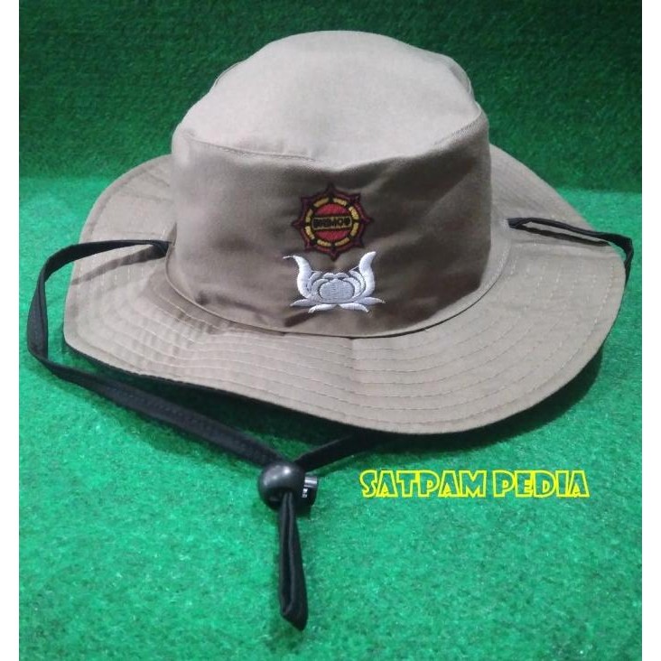 sale topi rimba brimob bolak balik hijau hitam - topi bucket hat brimob