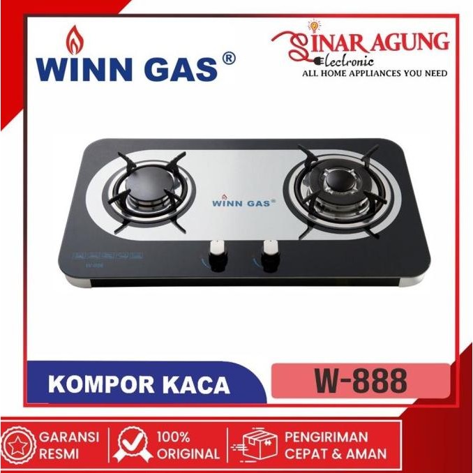 Kompor Gas Win Gas W-888 Kompor Gas - Hitam [2 Tungku]