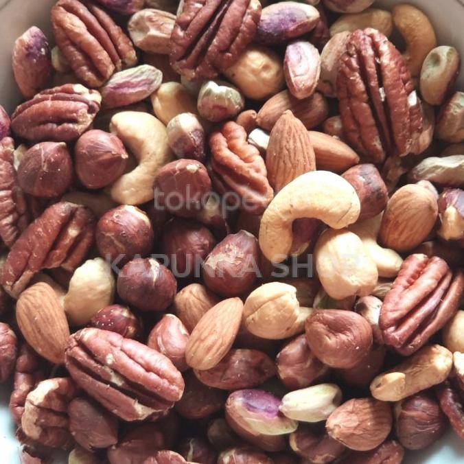 

mix nut 500gram( walnut pistachio pecan almond ) termurah