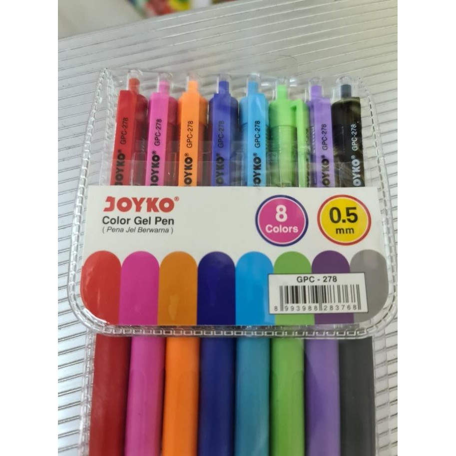 

Produk Baru!! Pulpen JOYKO GPC-278 0.5mm Color Gel Pen 8 warna Pena Polpen Murah