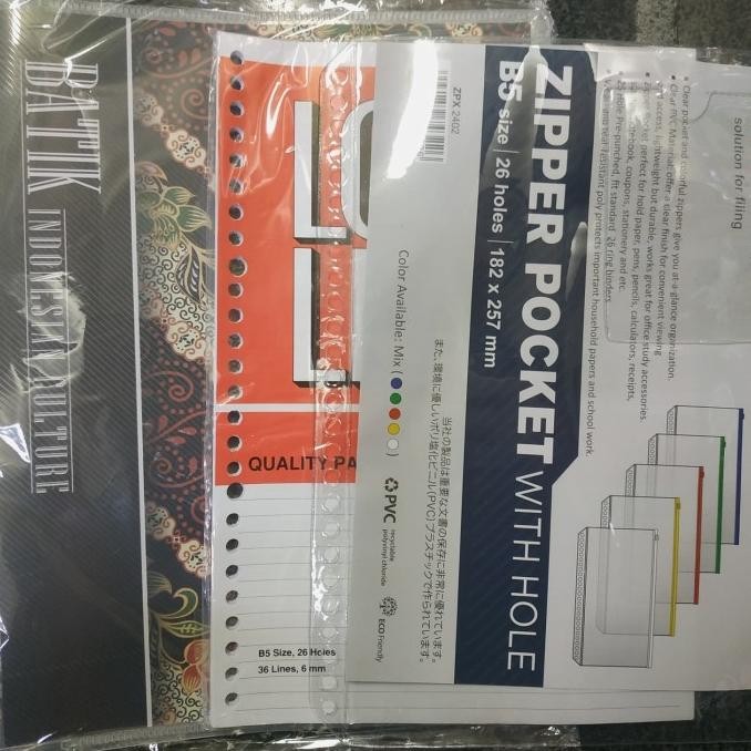 

Produk Baru!! Paket Kuliah Binder, loose leaf, zipper B5, pulpen komplit