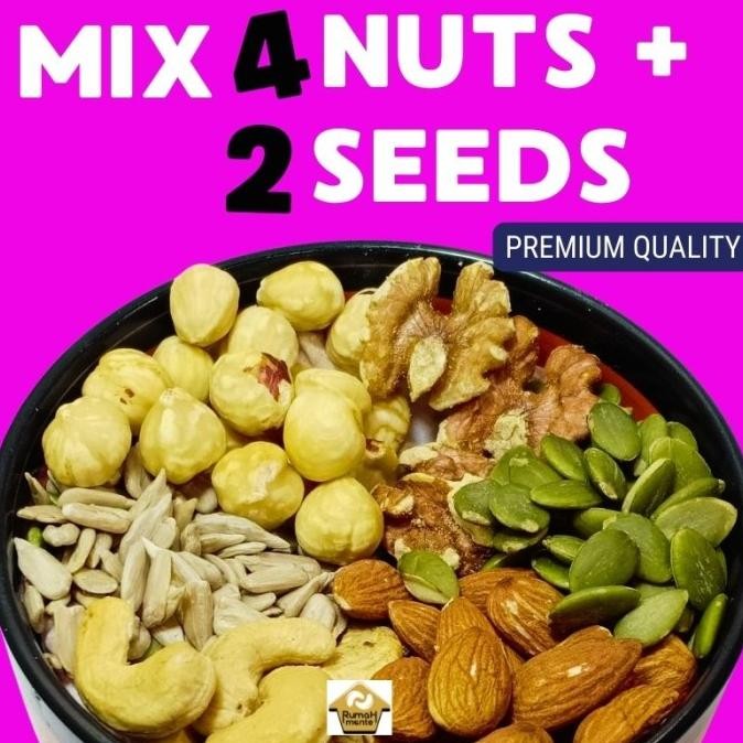

trailmix 6 superfood 90gr: kacang mete, almond, hazelnut, walnut, sunf termurah