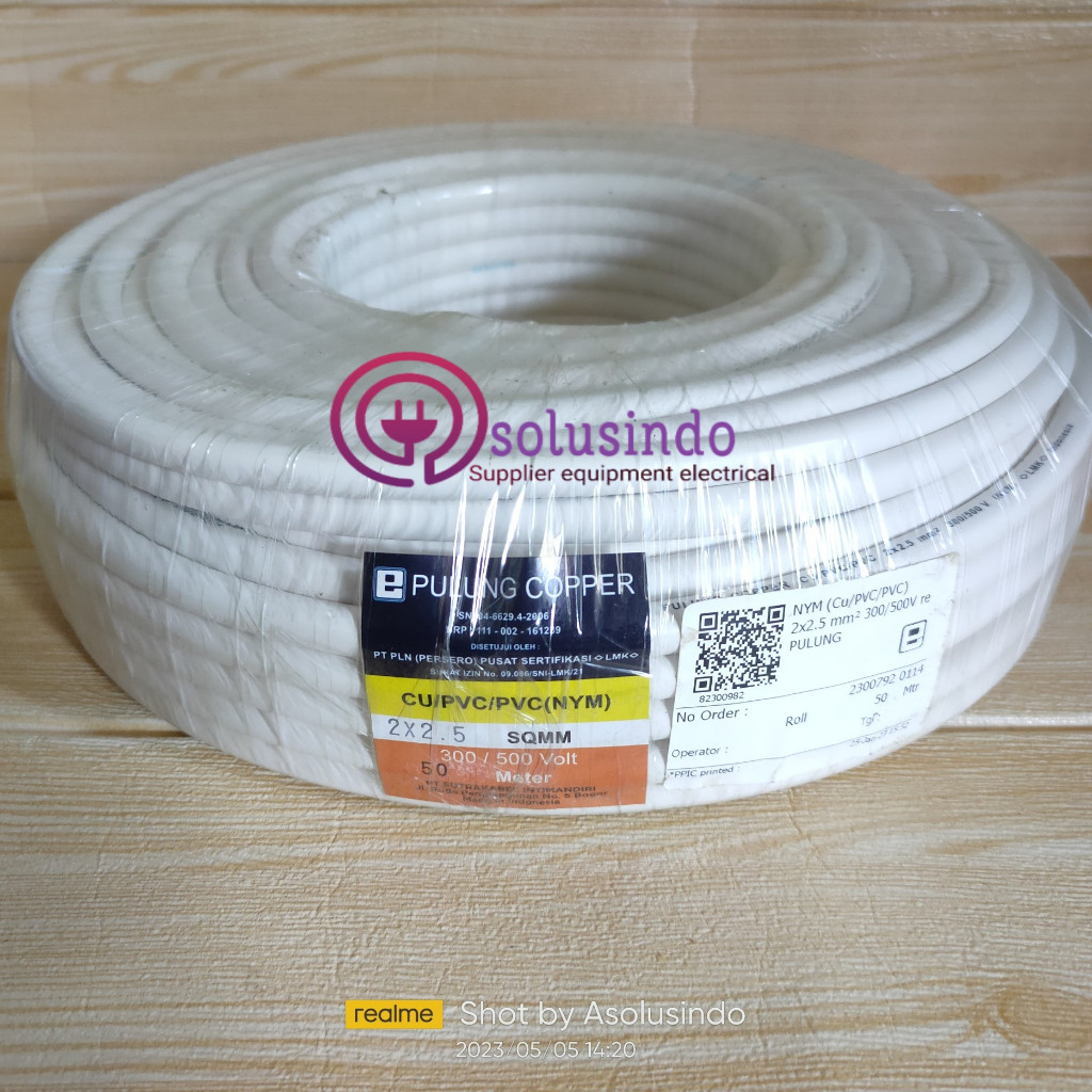 KABEL LISTRIK NYM 2x2,5MM 50 meter - PULUNG COOPER