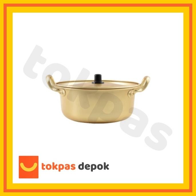Siap Kirim Panci Ramen Korea Aluminium Import / Korean Ramyun Pot Gold 16 cm