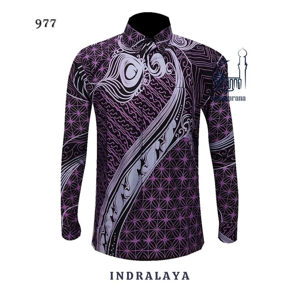 Batik Mahaprana Motif Indralaya Kemeja Batik Pria Lengan Panjang dan Pendek Slimfit Full Furing Prem