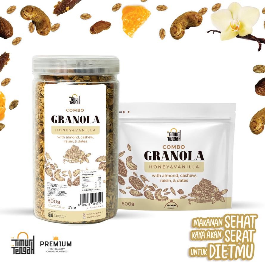 

ang GRANOLA VANILLA 500 gr TIMUR TENGAH SEREAL MAKANAN SEHAT HIGH QUALITY -TOPLES JAR
