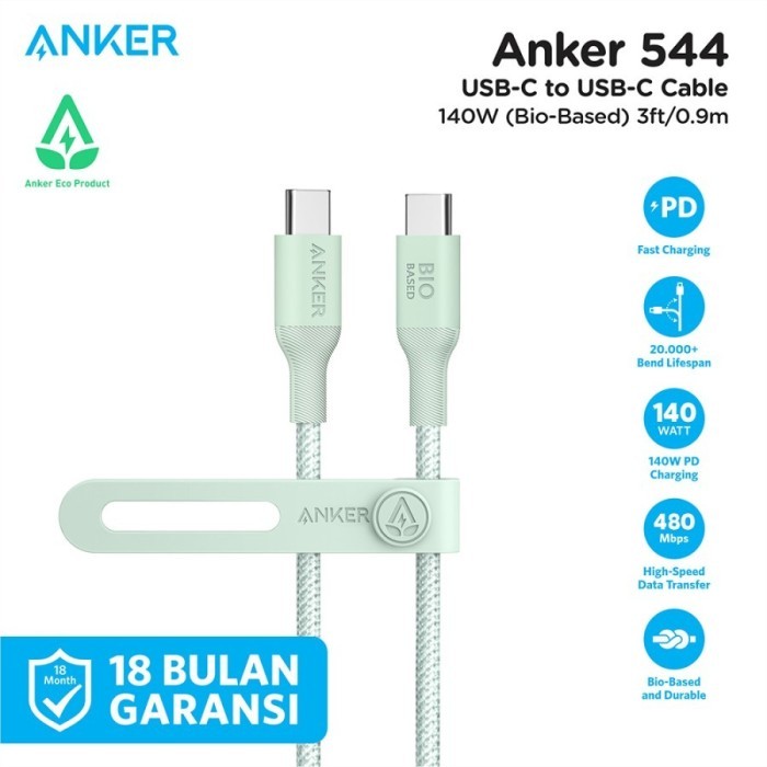 Anker 544 Kabel Charger USB Type C to C 140W PD 6FT / 3FT Nylon A80F6