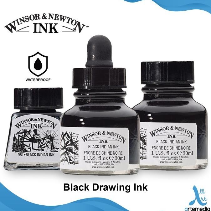 

Tinta Kaligrafi Winsor & Newton Black Indian Drawing Ink Pigment Color Original Dan Terpercaya