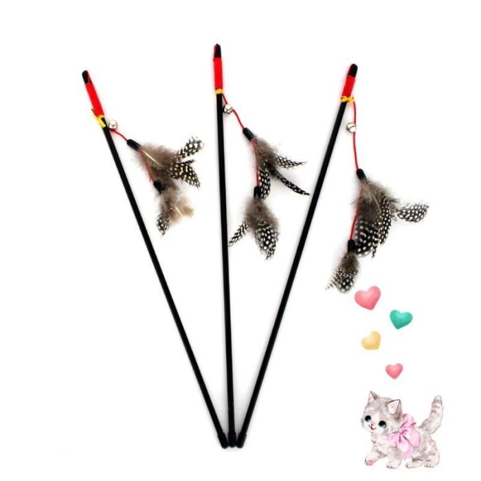 Mainan Kucing Tongkat Panjingan Bulu CT7//Cat Toy