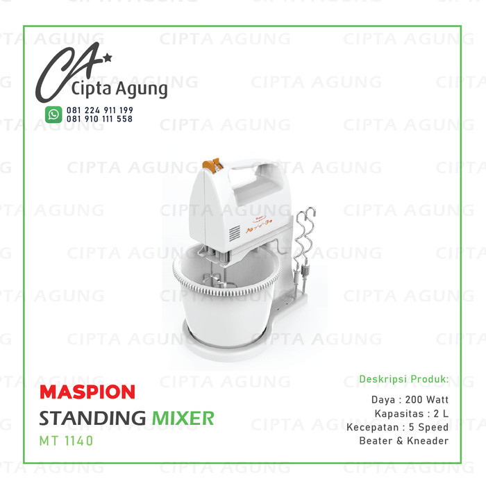 Standing Mixer Stand Mixer Maspion Mt-1140 Mt1140 Mt 1140