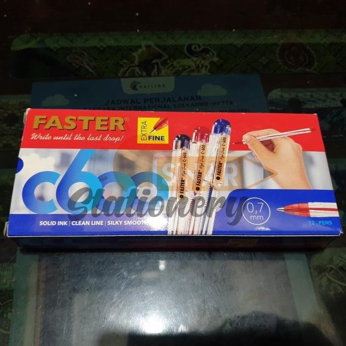 

Produk Baru!! Pulpen c600 faster biru 1pak isi 12pc