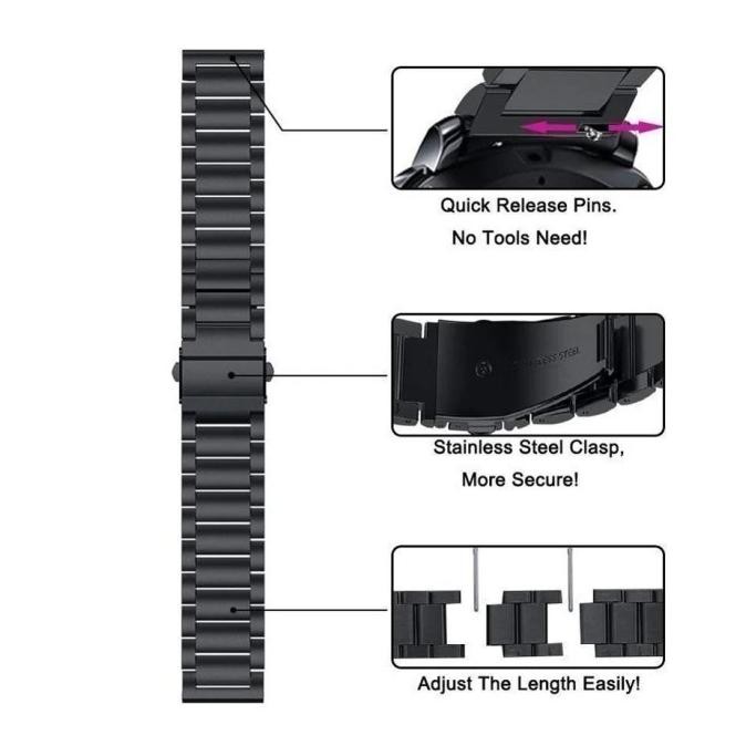 Strap Mi Watch S3 Smartwatch Stainless 3 Beads Tali Jam Tangan Rantai Besi 22Mm Original