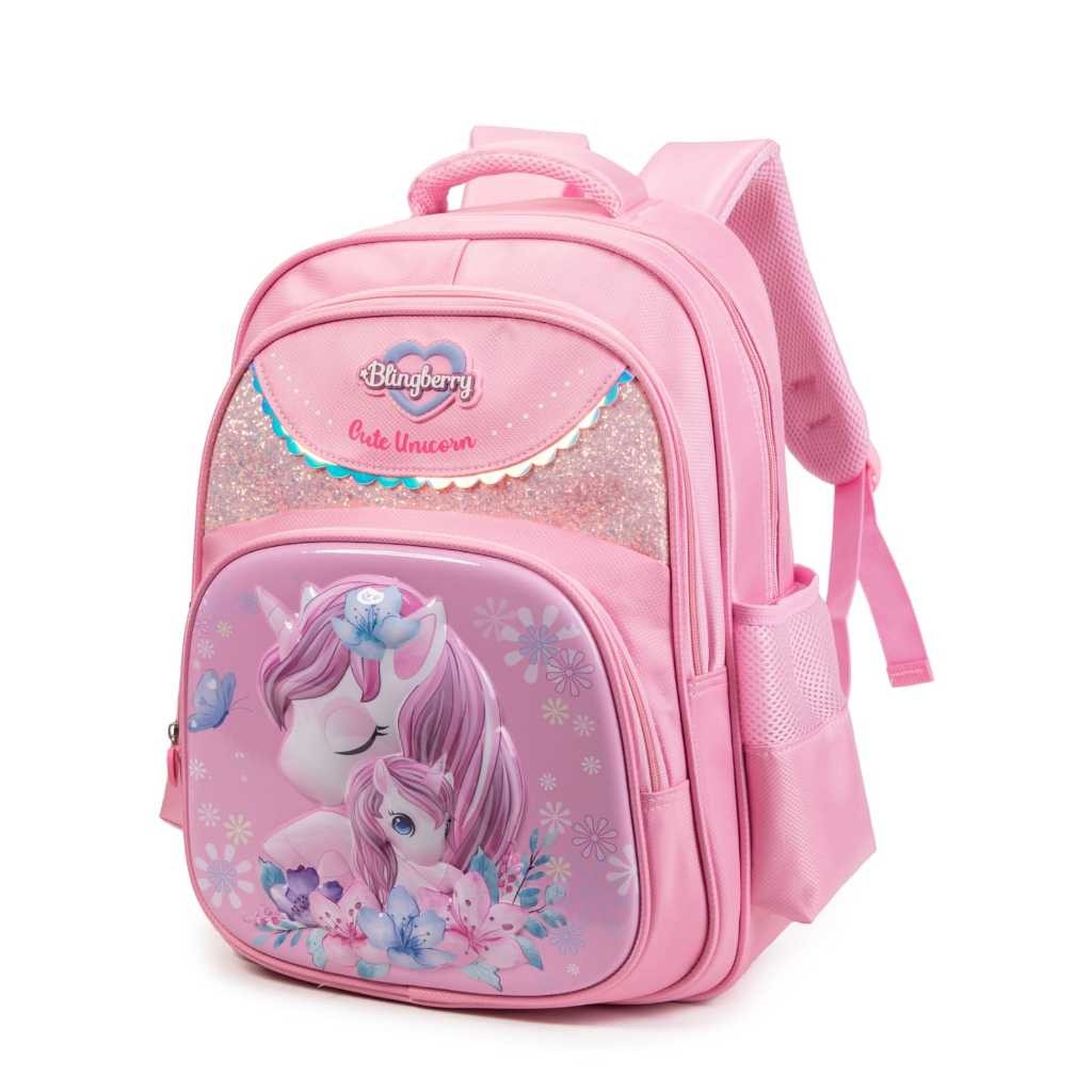 Tas Ransel Unicorn Glitter Cute Waterproof Anti Air Tas Sekolah Anak Perempuan Unicorn Glitter Cute