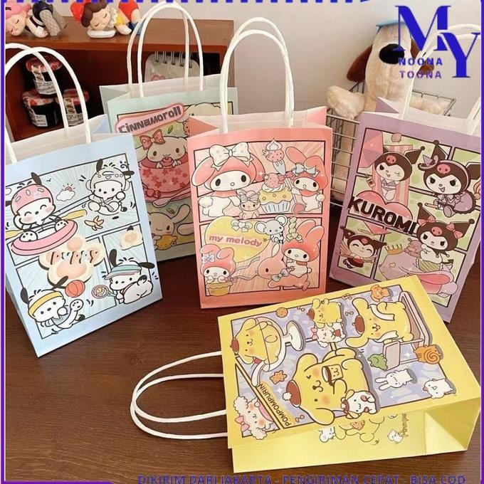 

PAPER BAG KANTONG TAS JINJING KERTAS HAPPY BIRTHDAY ANIMASI GOODIE BAG BINGKISAN SNACK ULANG TAHUN ANAK