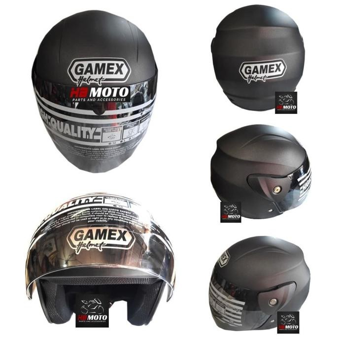 Helm Gamex Black Doft GMX2BLACKDOFT / Helm SNI / Helm Half Face / Helm Terlaris