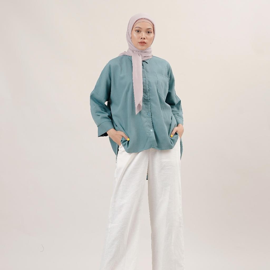 KEMEJA POLOS RAISA KATUN PREMIUM SHIRT BTS B089 Baju / Atasan / Wanita / / Kekinian