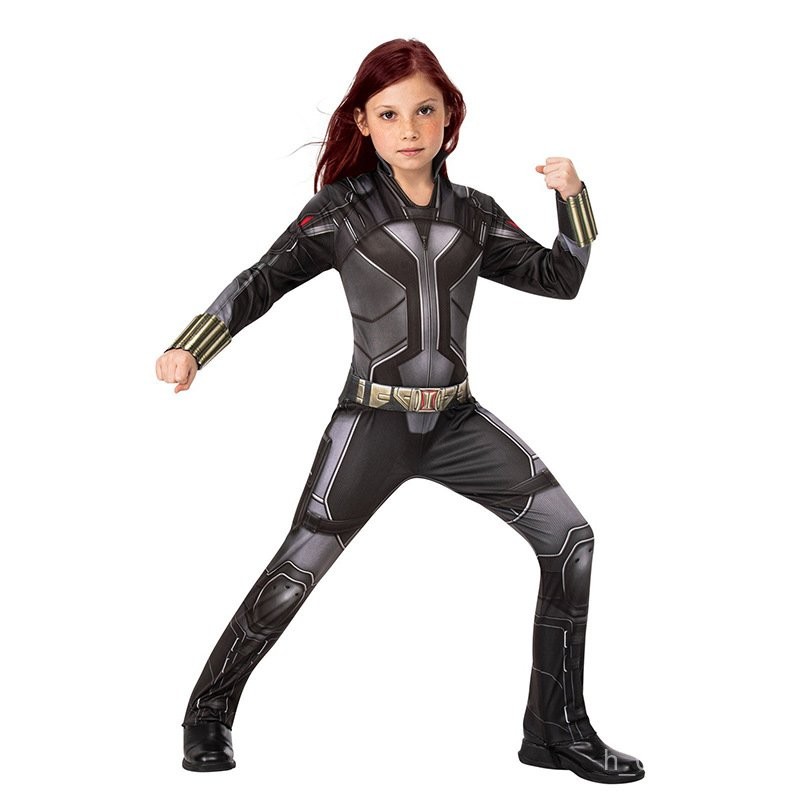 New Black Widow Kids Girls Game Dress Up Halloween Party Cosplay Costume 372R