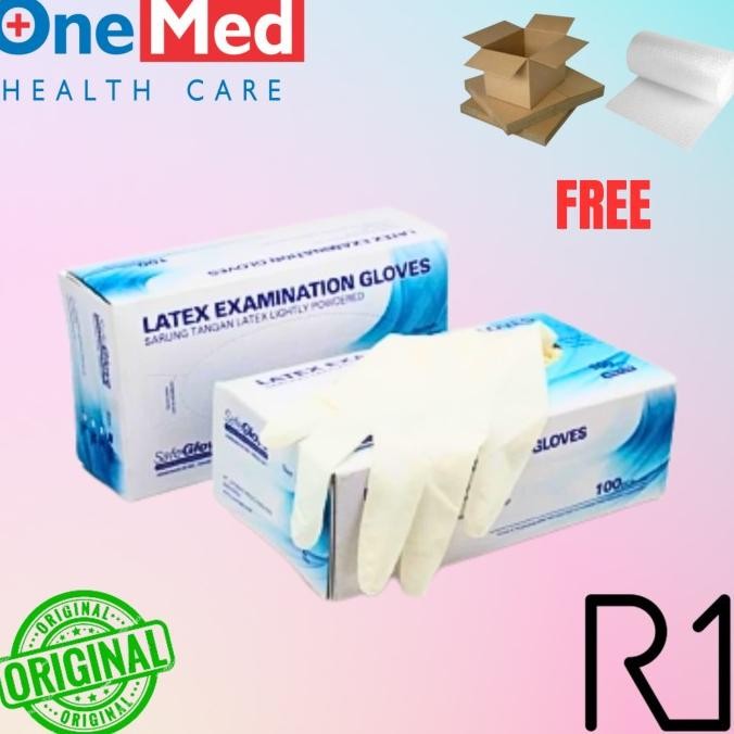 

BARU SARUNG TANGAN LATEX POWDER SAFE GLOVE EXAMINATION HANDSCOON ISI 100PCS