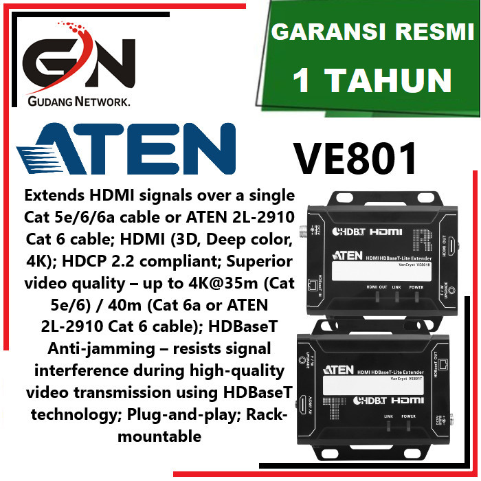 HOT SALE ATEN VE801 HDMI HDBaseT-Lite Extender (4K@40m) (HDBaseT Class B)