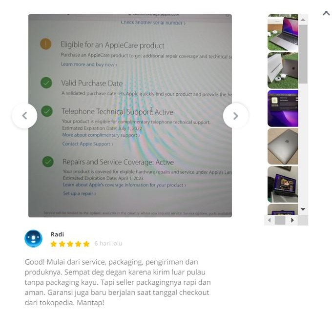 Apple Macbook Air 2020 M1 Chip 256Gb Ssd 8Gb Garansi Resmi Ibox