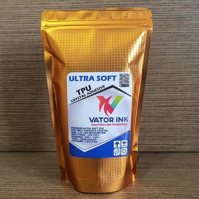 

Promo VATOR TPU ULTRASOFT 250gr CRYSTAL DTF ADHESIVE LEM SABLON PLASTISOL COD