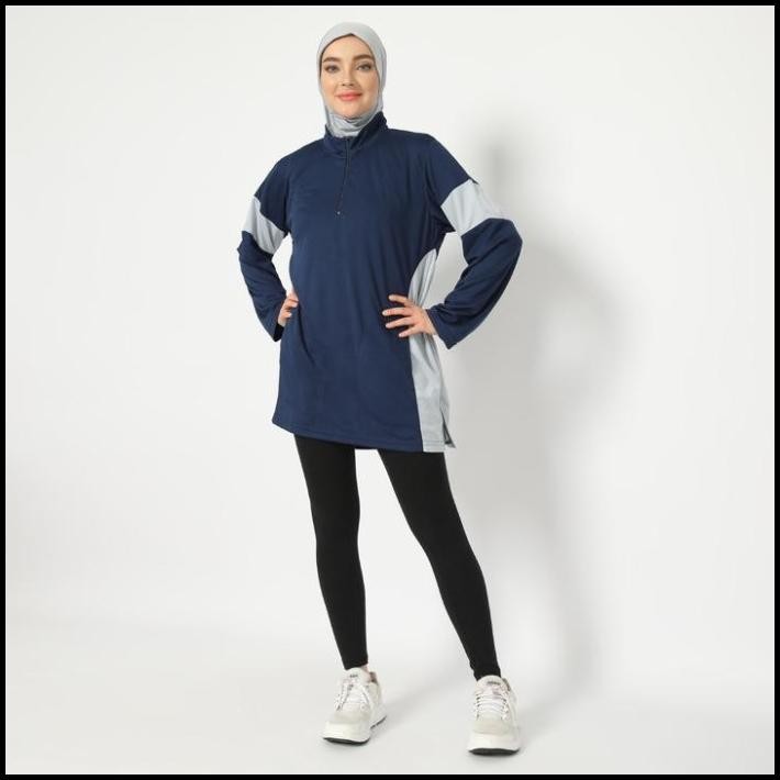 Hia Everywear Jenna Top Baju Olahraga Wanita Dry Fit Navy Best Seller
