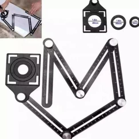 

Promo penggaris 6 sudut DIY / penggaris sudut keramik / hole locator COD