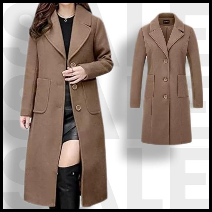Jubah Blazer Panjang Wanita Long Coat Selutut {Terlaris|Best Seller}