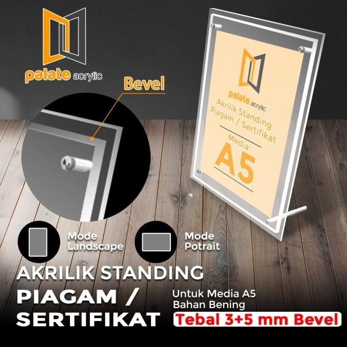 Asli Acrylic Sertifikat Portrait / Landscape / Akrilik Frame / Bingkai
