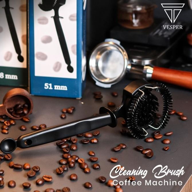 

BARU GROUP HEAD CLEANING BRUSH ESPRESSO COFFEE MACHINE WITH SCOOP / SIKAT MESIN KOPI GROUPHEAD CLEANER SENDOK POWDER