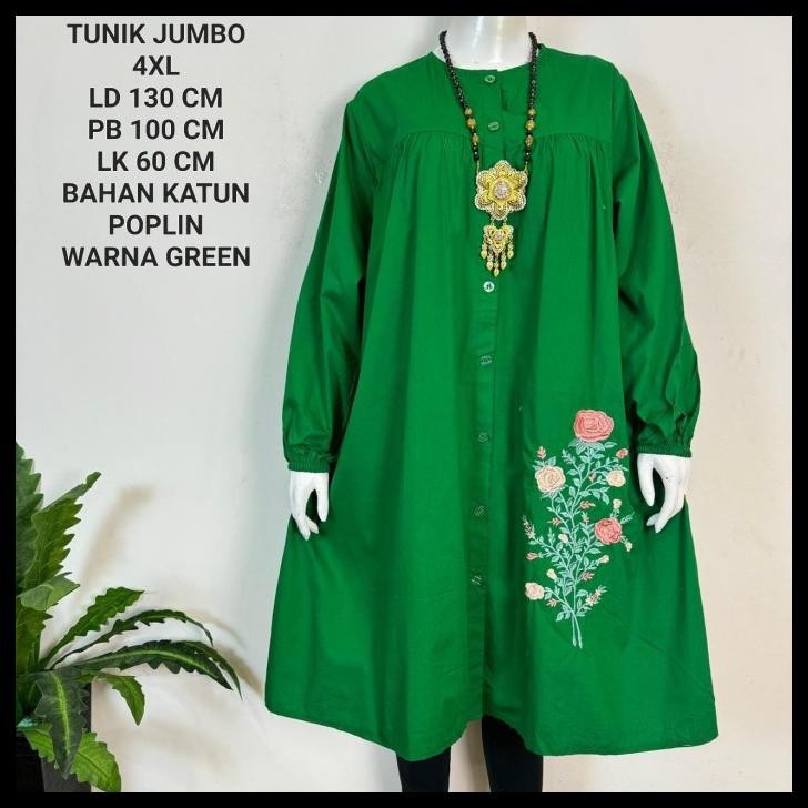 Tunik Jumbo Ld 130 Cm Model Bordir Bunga Kekinian Best Seller