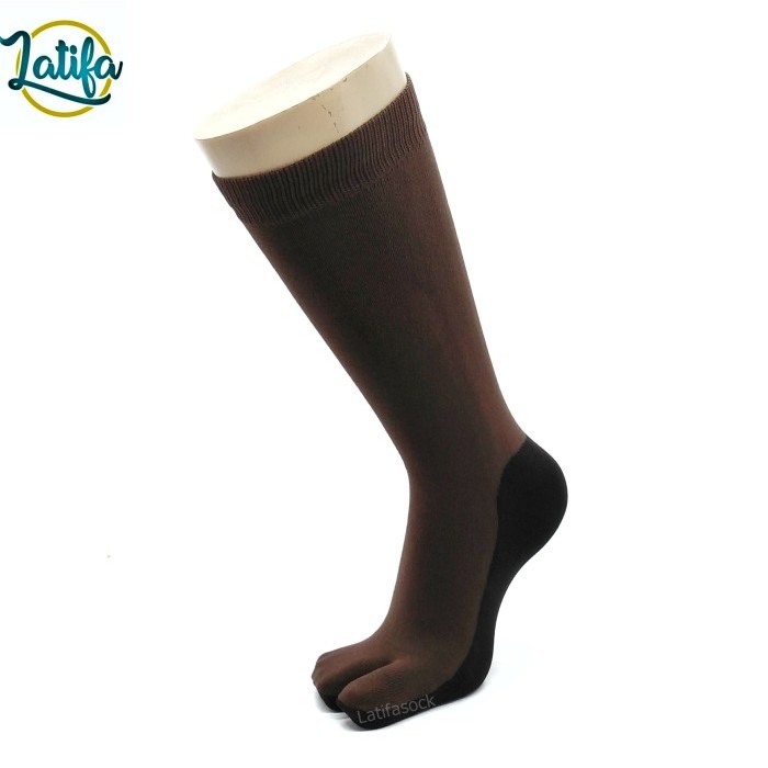 SPECIAL Kaos Kaki Wanita Polos Coklat Telapak Hitam