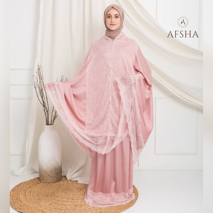 MUKENA 2IN1 DEWASA PREMIUM AFSHA SILK HAMPERS WITH BOX