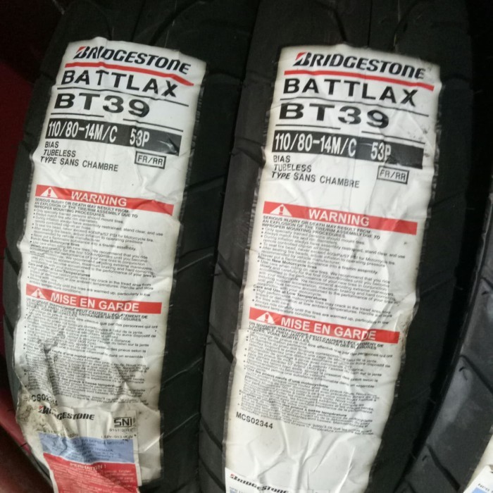 BAN LUAR BRIDGESTONE BATTLAX BT 39 UKURAN 110 /80-14 BATTLAX TUBELESS