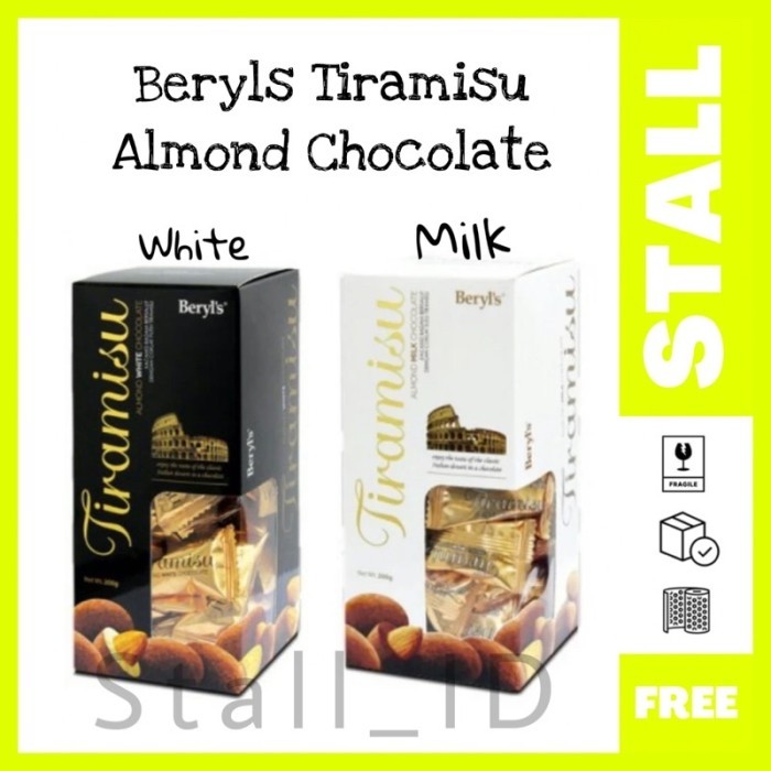 Coklat Beryls Tiramisu Almond Chocolate 200Gram Cokelat BerylS