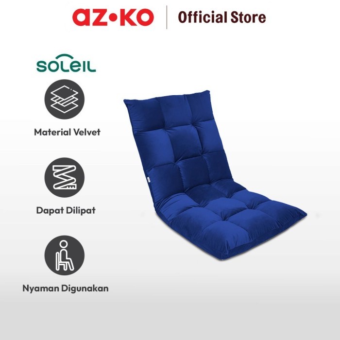 Azko Soleil Amadeus Breen Kursi Lesehan Lipat Velvet - Biru Navy