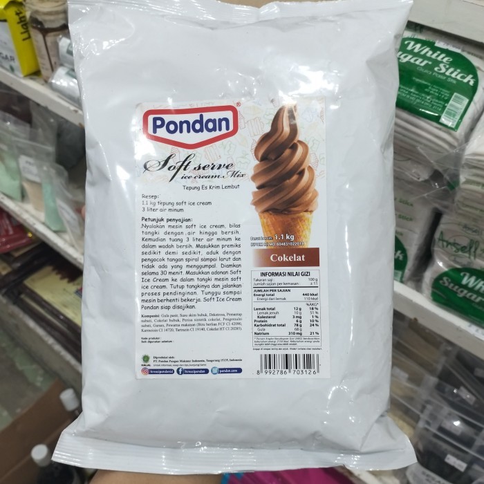 

pondan soft ice cream mix cokelat 1,1lkg