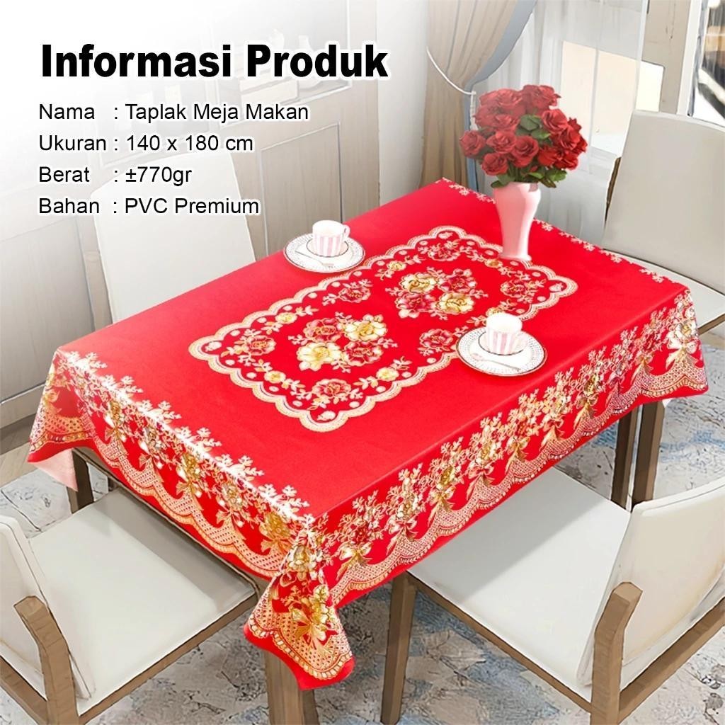 C5Z [JOY] TAPLAK MEJA PERSEGI/TAPLAK MEJA MEWAH/TAPLAK MEJA PREMIUM/90X150CM - 140X180CM -