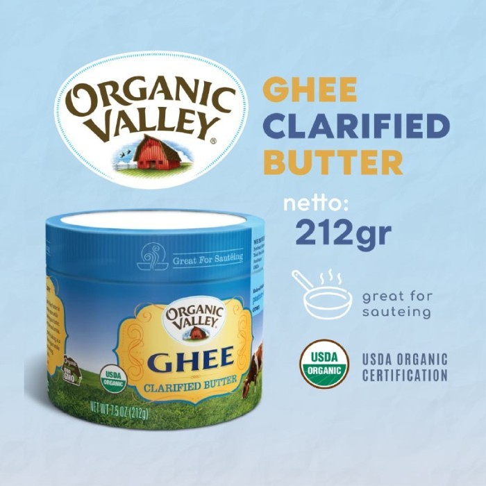 

Ghee Grass Feed Clarified Butter Organic Valley 212 gr