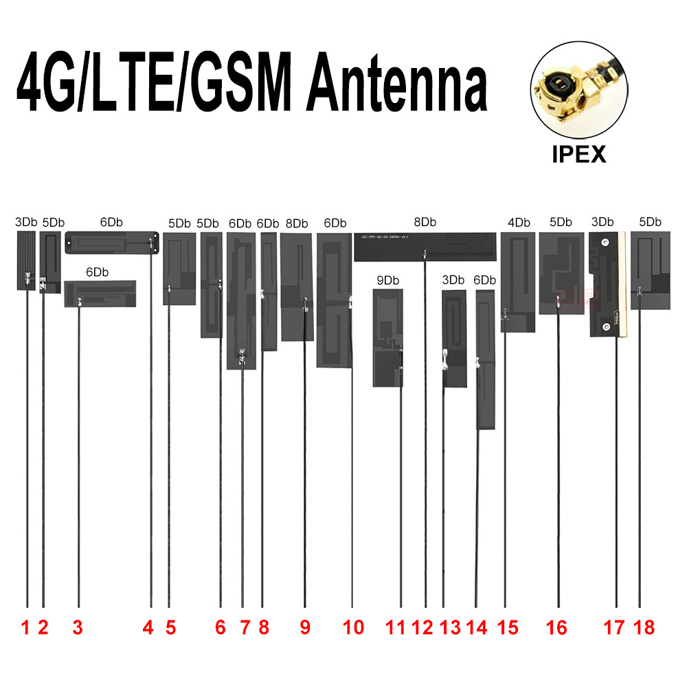 2Pcs LTE 4G 3G GSM 2G NB-IOT Antenna IPEX UFL IPX FPC Build-in Omni Antenna High Gain For EC25 EP06 