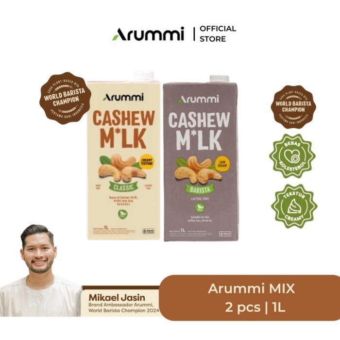 

TERLARIS TERLARIS TERLARIS [ BUNDLE CLASSIC & BARISTA ] ARUMMI CASHEW MILK 1 L MURAH!!! MURAH MURAH